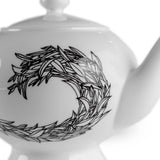 Fine Bone China Leaf Pattern Teapot