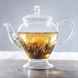Hand-Blown Glass Teapot with Integrated Loose Leaf Strainer